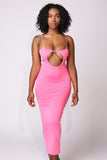 Pink Cutout Maxi Dress
